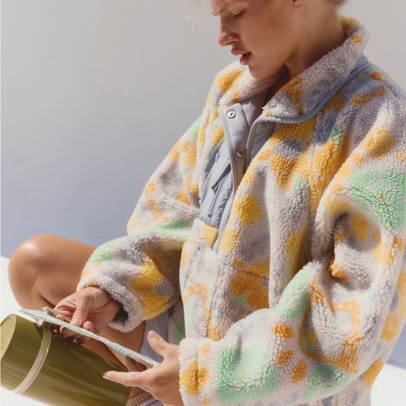 NWT Free People Hit The Slopes Printed Fleece Pullover - Picture 3 of 7